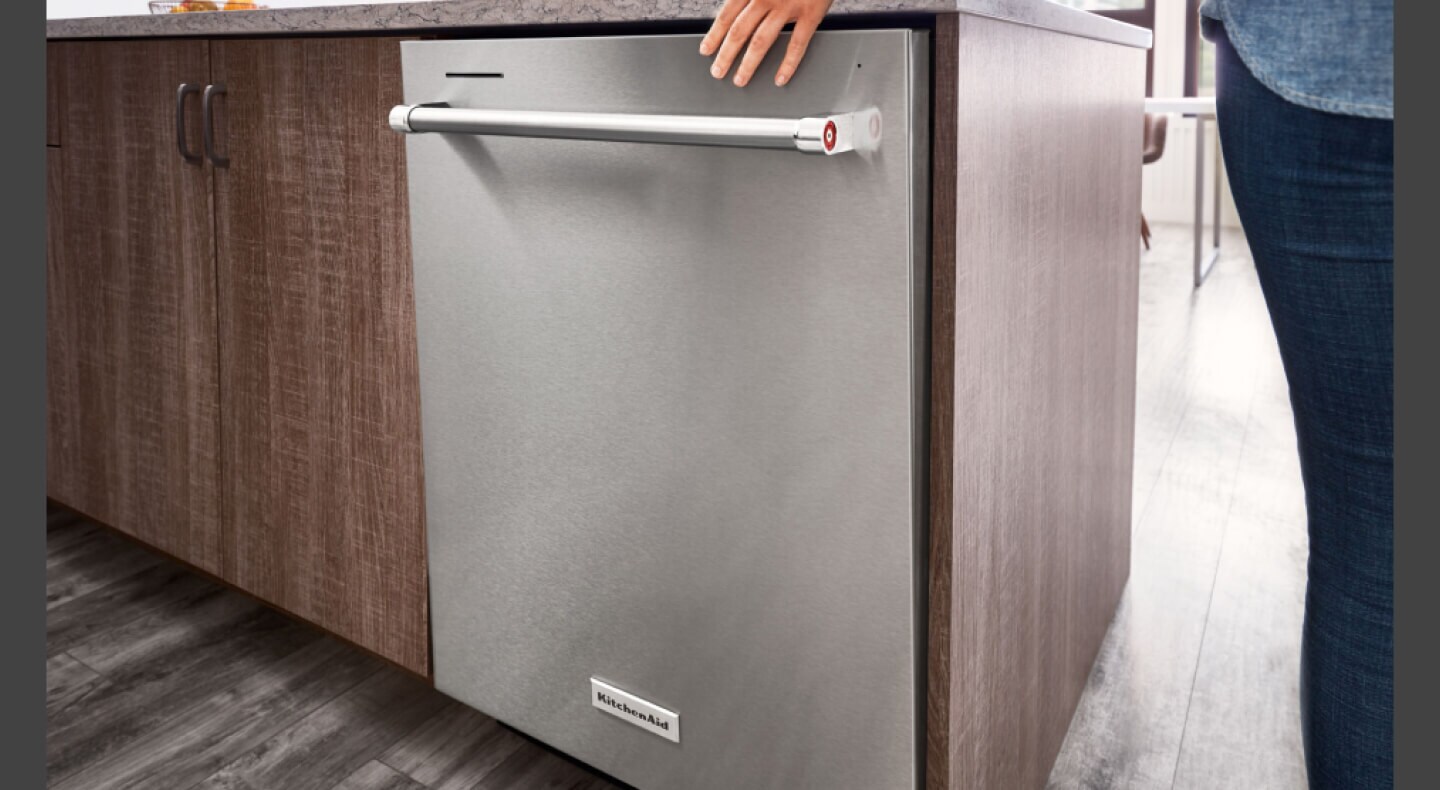 Stainless steel KitchenAid® built-in dishwasher
