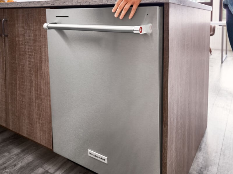 Stainless steel KitchenAid® built-in dishwasher