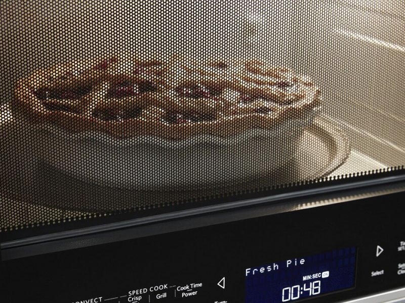 Pie cooking in a KitchenAid® convection microwave Pie cooking in a KitchenAid® convection microwave