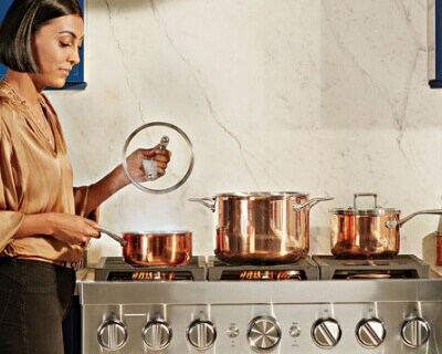 Heating a pan on a stovetop