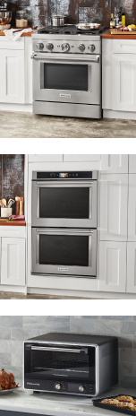 KitchenAid stove, built in wall ovens and countertop oven