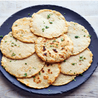 Plate of homemade tortillas