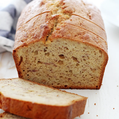 Sliced banana bread