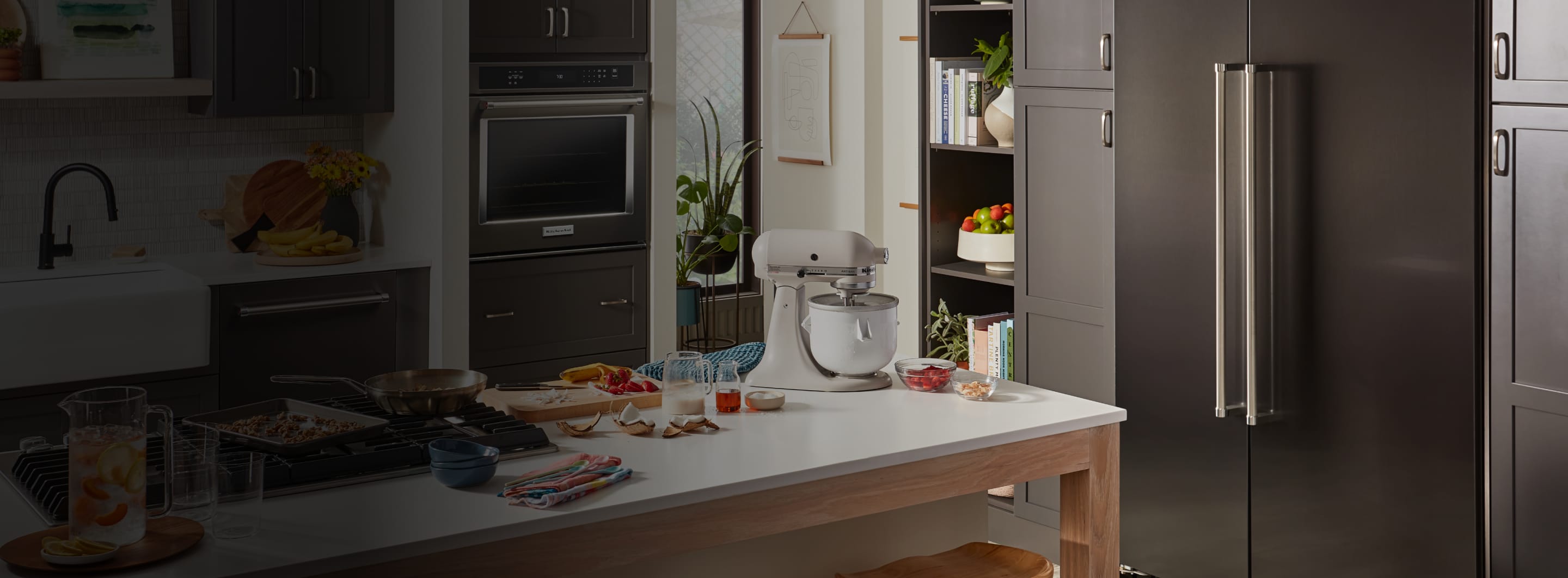 Kitchen on a background