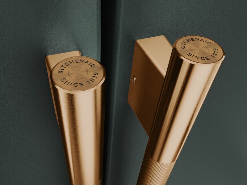 KitchenAid® handles on a refrigerator