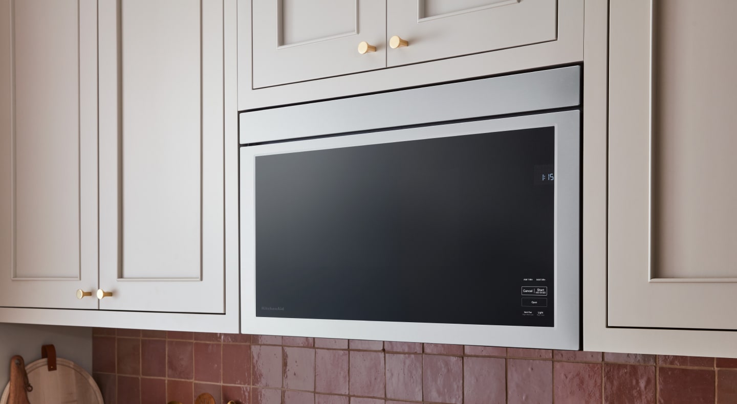 Flush to cabinet KitchenAid brand microwave Flush to cabinet KitchenAid brand microwave