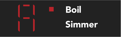 Boil indicator light.