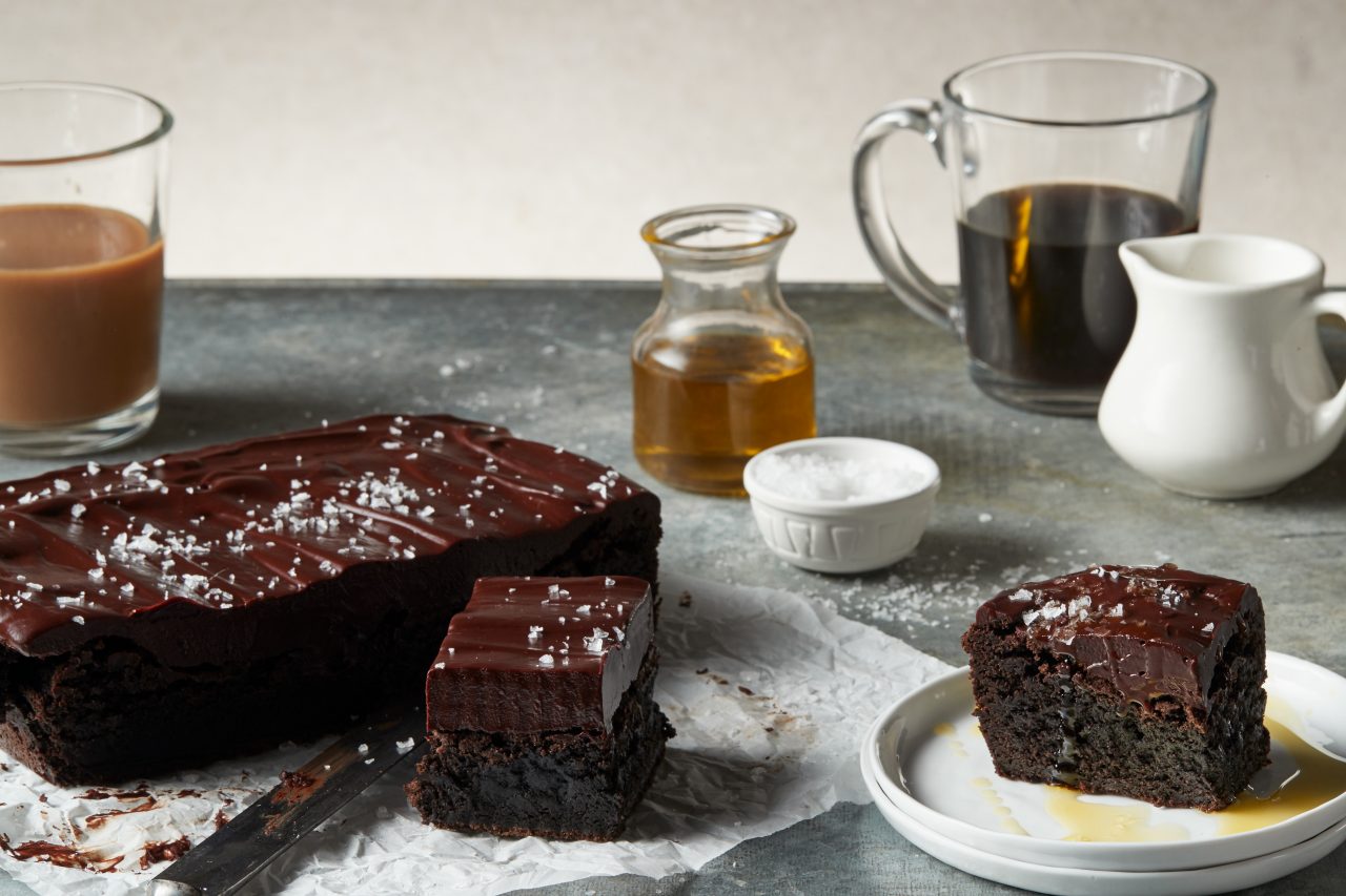 Enjoy Ultimate Chocolate, Sea Salt, and Olive Oil Brownies with the Sifter+Scale Attachment.