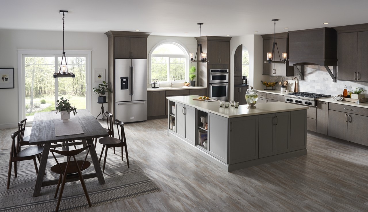 Get more space for large items with a bottom-mount refrigerator from KitchenAid.