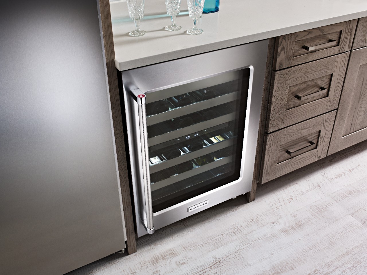 Undercounter wine coolers from KitchenAid. Undercounter wine coolers from KitchenAid.