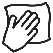 Hand and wipe.