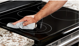 Buffing cooktop.