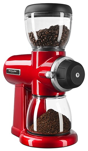 Grind your coffee beans just how you like with the KitchenAid® Burr Grinder. Grind your coffee beans just how you like with the KitchenAid® Burr Grinder.