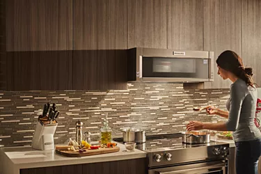 1000 Watt Low Profile Microwave Hood Combination with PrintShield Finish Black Stainless Steel with PrintShield Finish KMLS311HBS KitchenAid