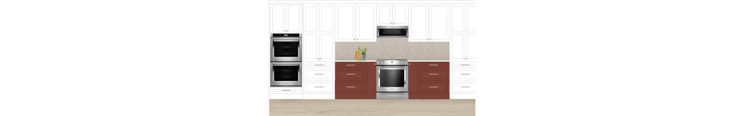 A rendering of a southwest kitchen. 