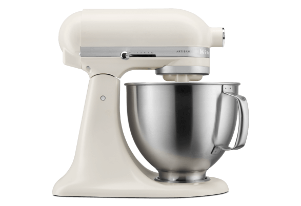 Porcelain White-colored tilt-head Stand Mixer.