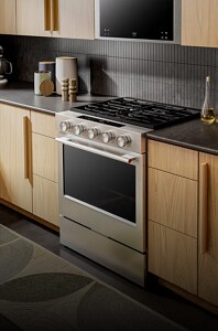 A 30-inch commercial range inside of a kitchen
