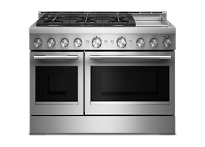 A KitchenAid® 48" Gas Commercial-Style Range with Griddle