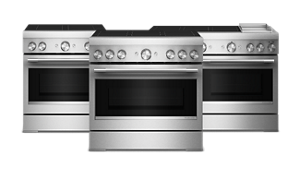 A collage of KitchenAid® Commercial-Style Induction Ranges