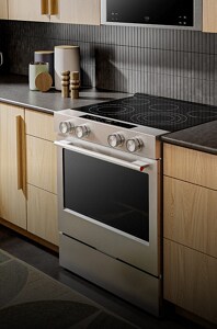 A 30-inch commercial range inside of a kitchen