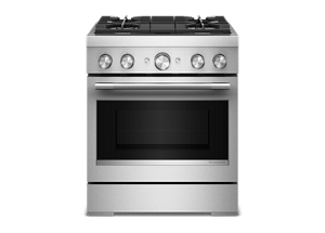 A KitchenAid® 30" Dual-Fuel Commercial-Style Range with No Preheat Air Fry Mode
