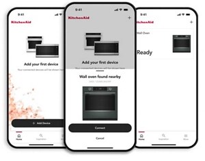 The device connection screens of the KitchenAid app.