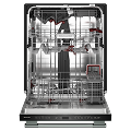 A three rack KitchenAid® dishwasher.