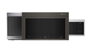 A collage of KitchenAid® Over-the-Range Microwaves.
