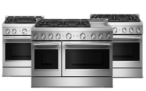 A collage of KitchenAid® Commercial-Style Ranges