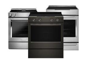 A collage of KitchenAid® Slide-In Ranges