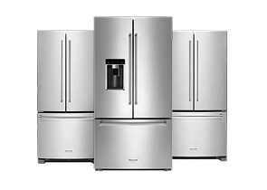 A collage of KitchenAid® French Door Refrigerators