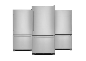 A collage of KitchenAid® Bottom Freezer Refrigerators