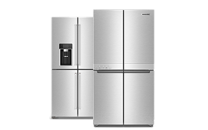 A collage of KitchenAid® 4 Door Refrigerators