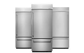 A collage of KitchenAid® Bottom Freezer Refrigerators