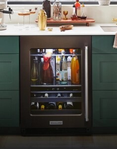 A wine cellar in a kitchen