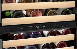 A close up of SatinGlide® Full-Extension Wood-Front Racks