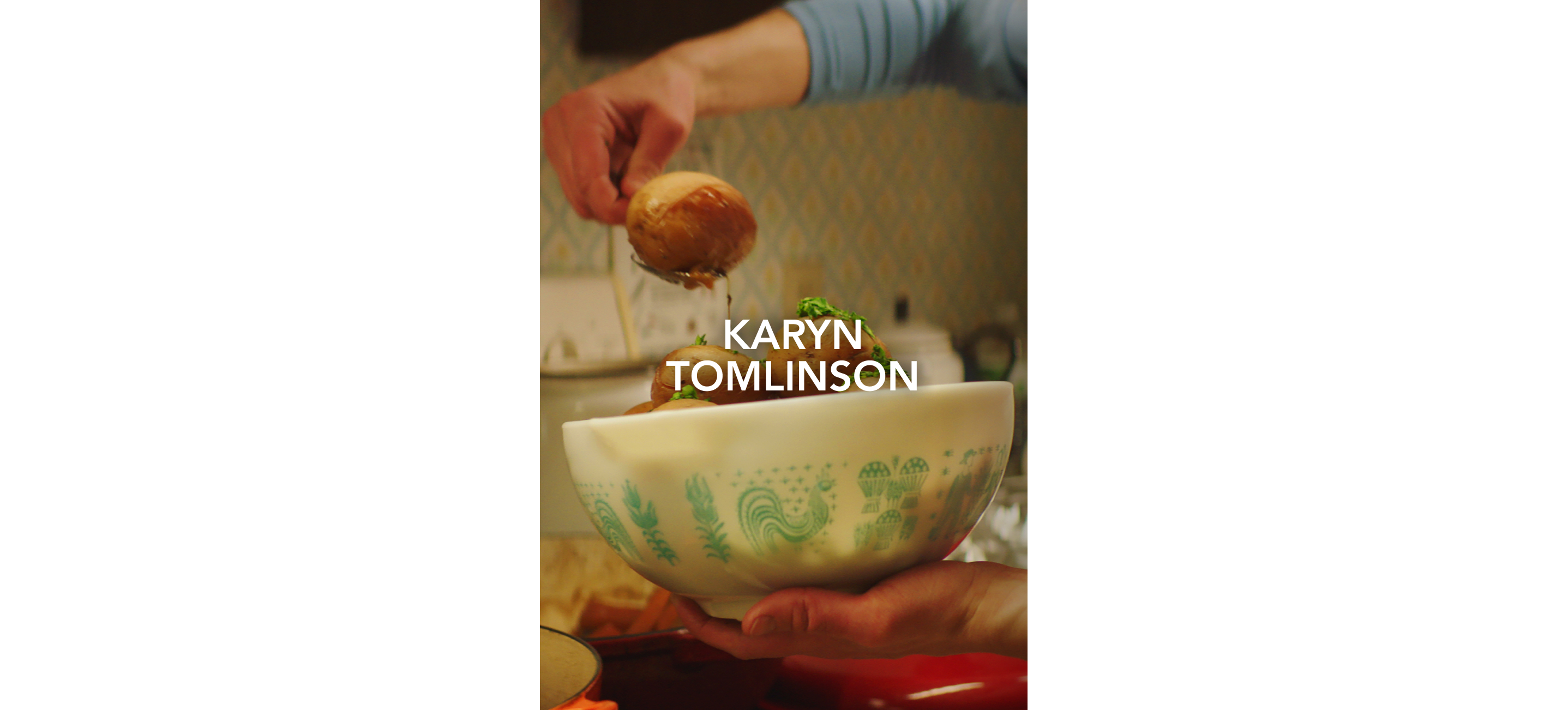 A elegant ceramic bowl filled with potatoes.