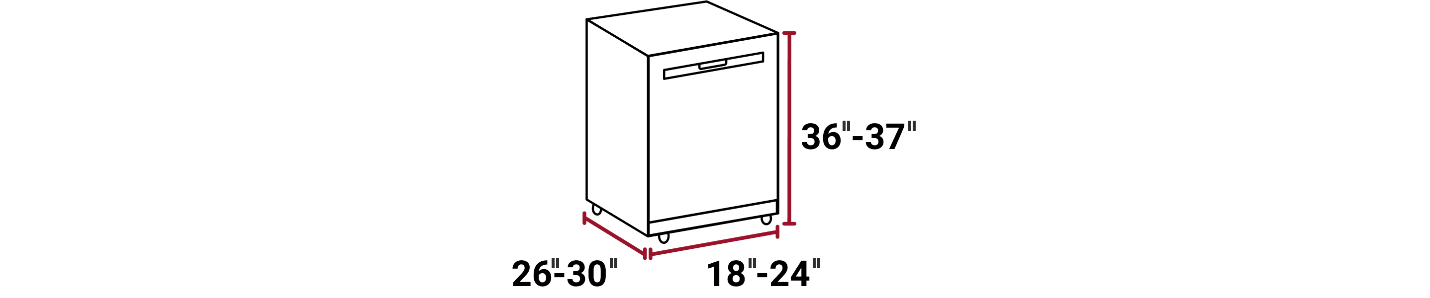 Height sales of dishwasher