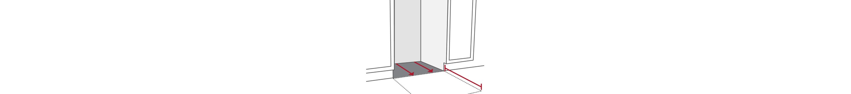 Depth of a dishwasher cutout plus space in front 