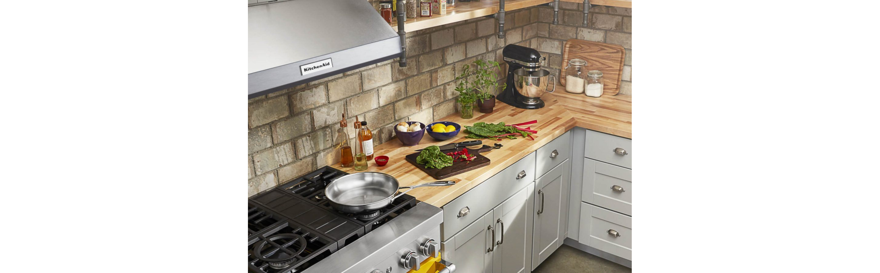 A rustic kitchen with KitchenAid® appliances