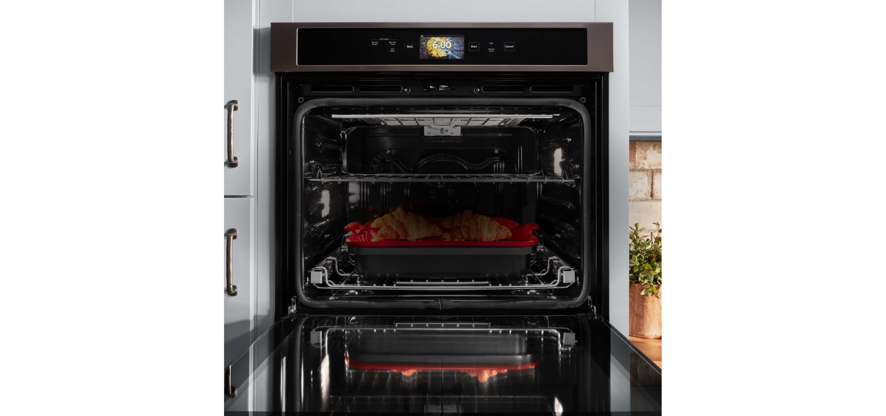 A KitchenAid® Smart Oven+ with the door open