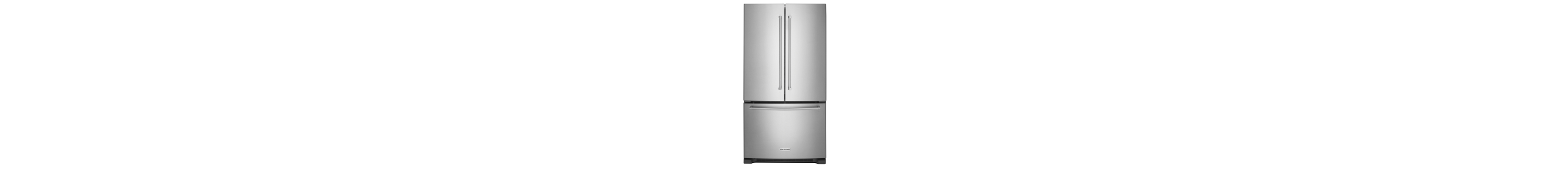 A stainless steel KitchenAid® French door refrigerator