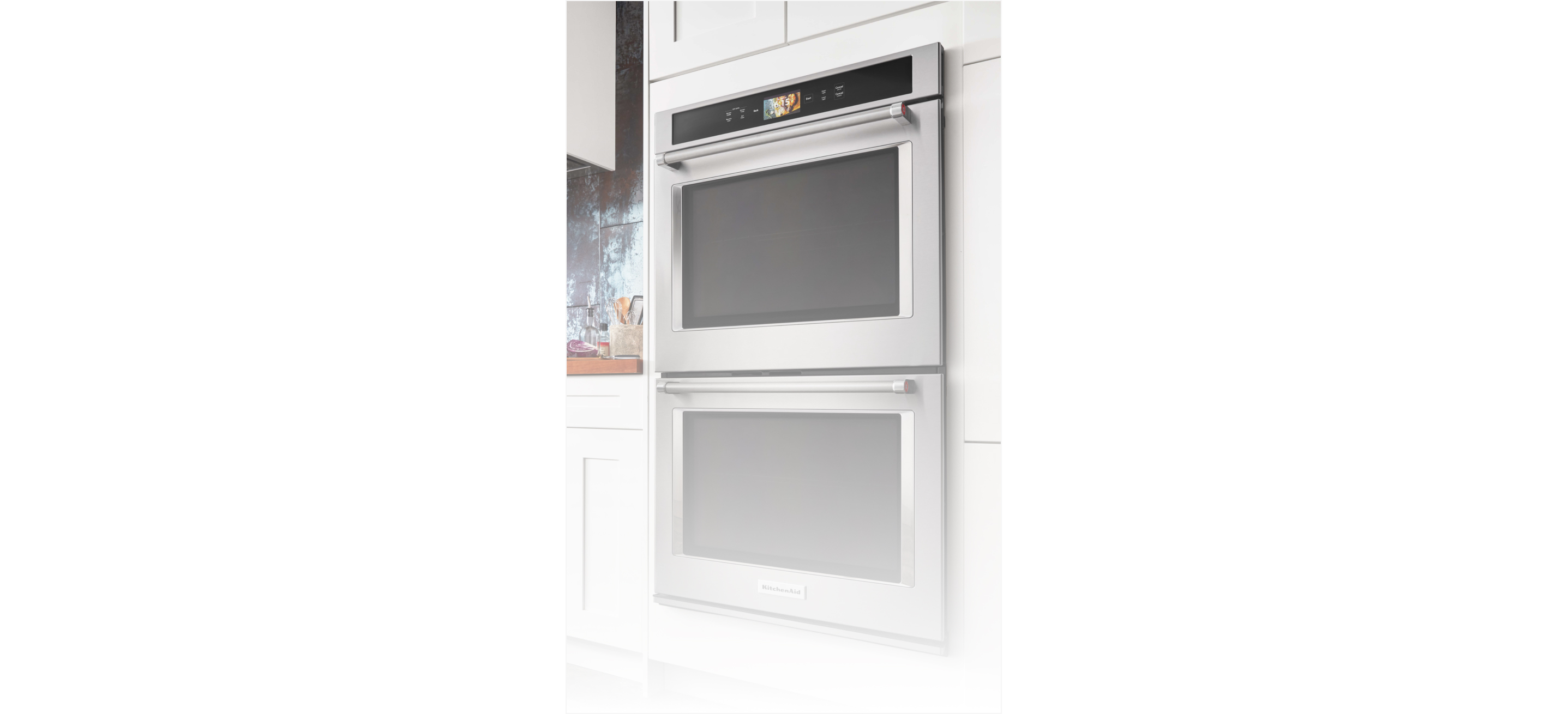 KitchenAid® wall oven in a white kitchen