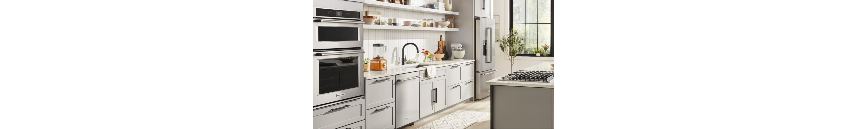 A bright kitchen with KitchenAid® appliances 