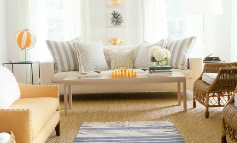 A clean, bright living room.