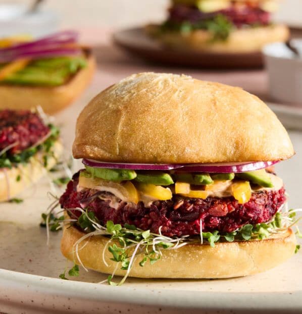 A beetroot burger.