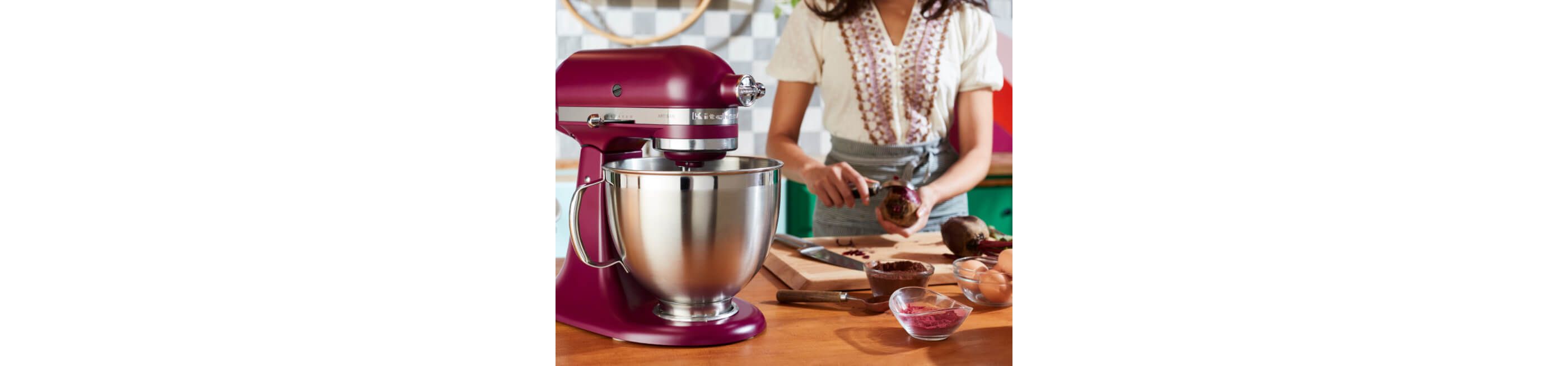 An Artisan® Series Stand Mixer in Beetroot.