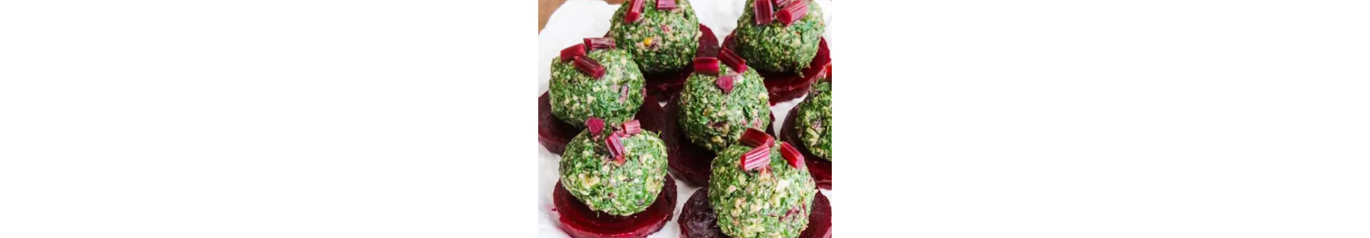 A dish of beet green Pkhali.