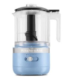 A Cordless 5 Cup Food Chopper in Blue Velvet.