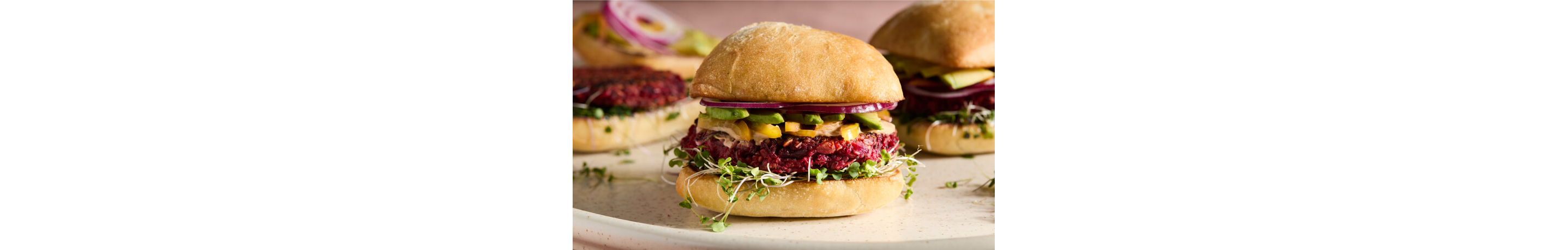 Multigrain beet and bean burger.